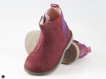 Bicolor kids suede shoes in burgundy - 4