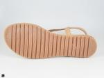 Tan Color Zigzag Design flat sandals - 3