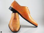 Men's attractive orange oxford leather shoes - 4