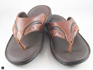 Brown leather slippers