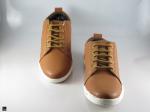 Men's brown leather sneakers - 2