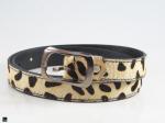 Leopard printed cream leather belt - 2