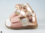 Nubuck printed sandals for kids in pink - 2