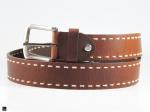 Durable brown leather belt - 1