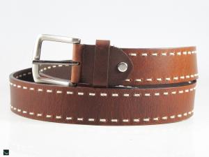 Durable brown leather belt