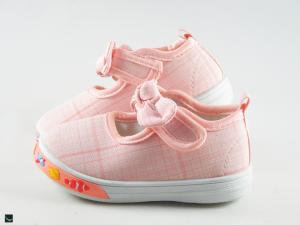 Bow type designed shoes for kids in light pink