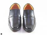 Black slip-on Shoes for kids in Genuine leather - 3