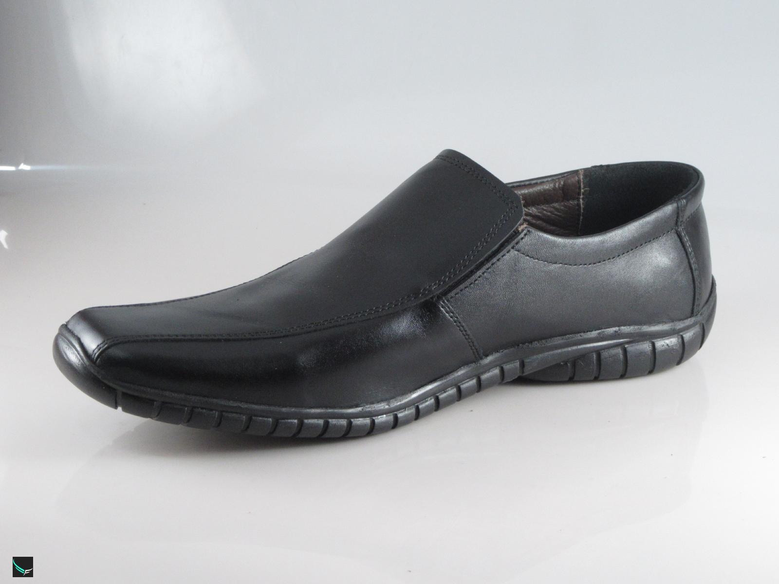 flat black formal shoes