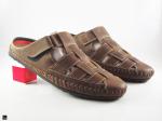Brown semi-shoes leather sandals - 2