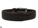 Woven Textured leather belt In brown - 2