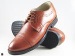 Tan leather office shoes for men - 1