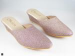 Ethnic wear shoe type sandals for ladies for occasion wear in violet - 1
