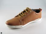 Men's brown leather sneakers - 3