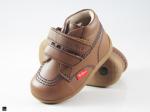 Double strap kids shoes in tan - 5