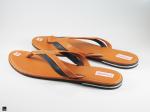 Ladies single strap durable tan slippers - 1