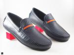 Textured leather black driving shoes - 2