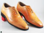 Men's attractive orange oxford leather shoes - 1