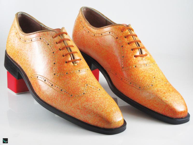 Men's attractive orange oxford leather shoes