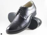 Black leather office shoes for men - 1