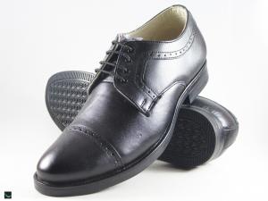 Black leather office shoes for men
