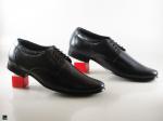 Men's formal leather black shoes - 3