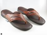 Hand made brown Leather Slippers - 1