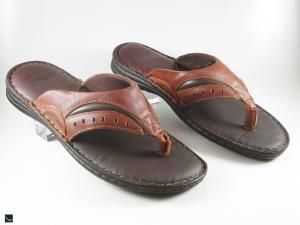 Hand made brown Leather Slippers