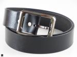 Smooth and strong plain black leather belt - 1