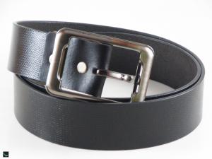 Smooth and strong plain black leather belt