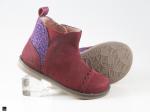 Bicolor kids suede shoes in burgundy - 5