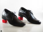 Men's comfort black leather shoes - 5