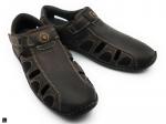 Mens slipper shoes In Brown Oil-Pullup - 1