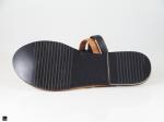 Black and brown toe ring ladies slippers - 2
