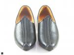 Loafers in rexine in black - 4