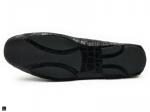 Black Croc Printed Leather Loafers - 4