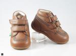 Double strap kids shoes in tan - 3