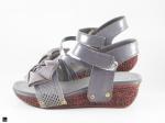 Flower piece on sandal in grey - 5