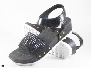 Pu sandals with studs in black
