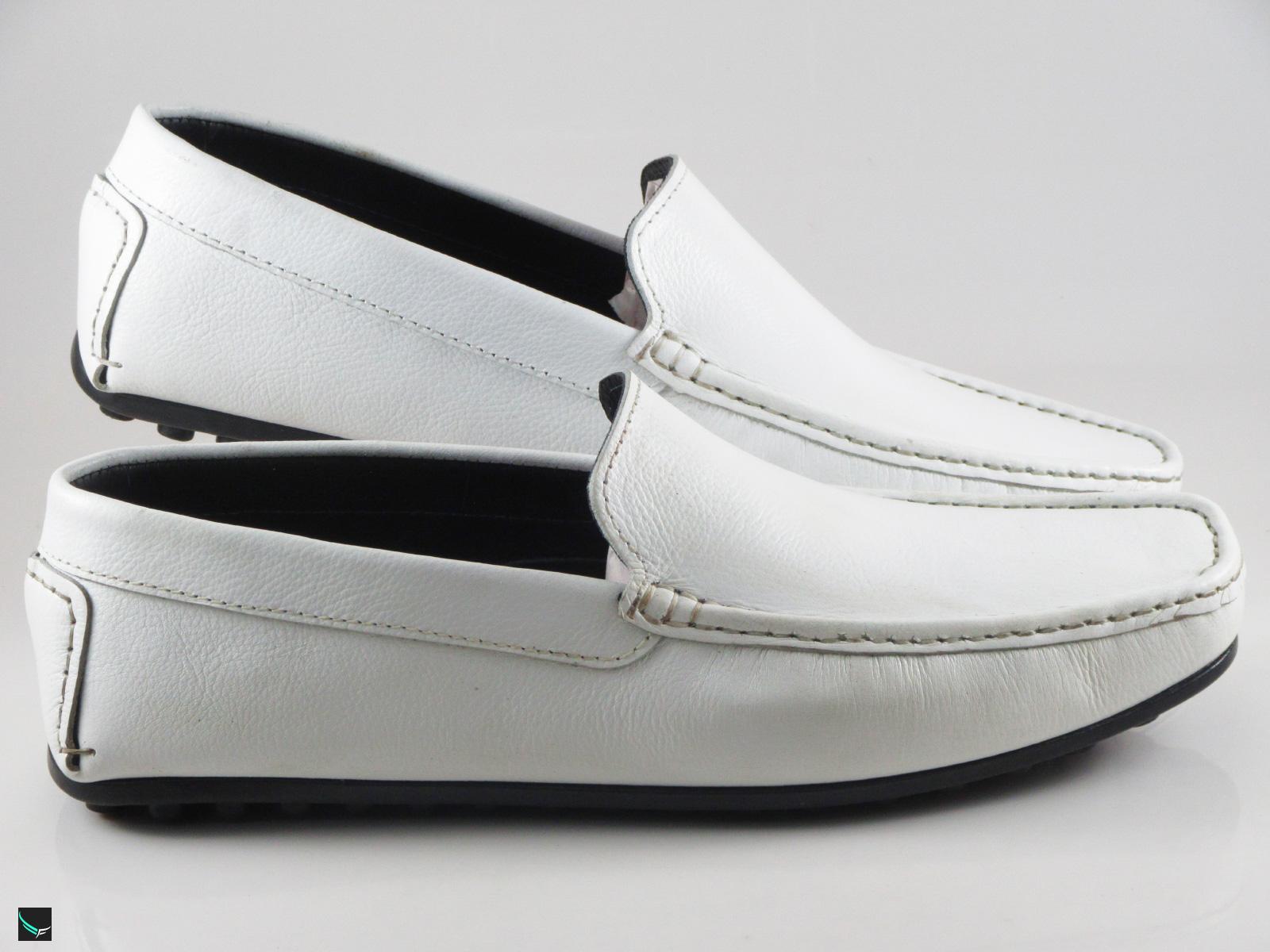 Men's Casual Leather Classic White Loafers - 3756 - Leather Collections ...