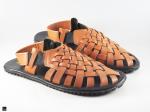 Leather Mesh sandals for men - 2