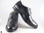 Black leather office shoes for men - 4