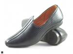 Loafers in rexine in black - 1