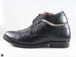 Black leather office shoes for men - 5