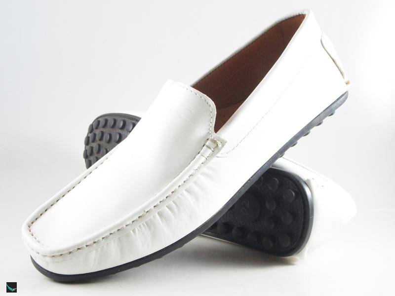 Plain White Loafer For Mens - 4605 - Leather Collections On Frostfreak.com