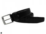 Hexagon Print Leather Belt In  Black - 2
