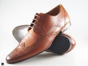 Trendy Pointed Tan Color Brogue Shoes