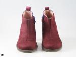 Bicolor kids suede shoes in burgundy - 3