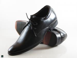 Men's comfort black leather shoes