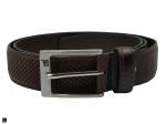 Fish Printed Leather Belt In Brown - 3