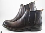 Men's leather brown trendy boots shoes - 2